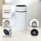 Pure white cream petite smart thermos (200mL) with LED temperature display and tea strainer