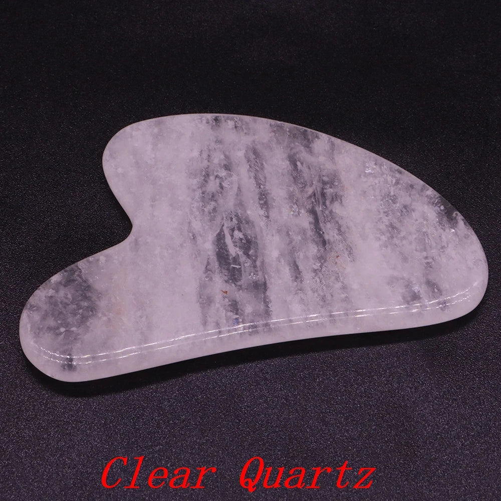 Clear quartz beauty scraper, heart-shaped polished stone