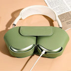Protective cover case, sage green PU leather-style ear cup covers with top tab