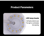 LED lamp head showing circular array of LEDs under a white shade
