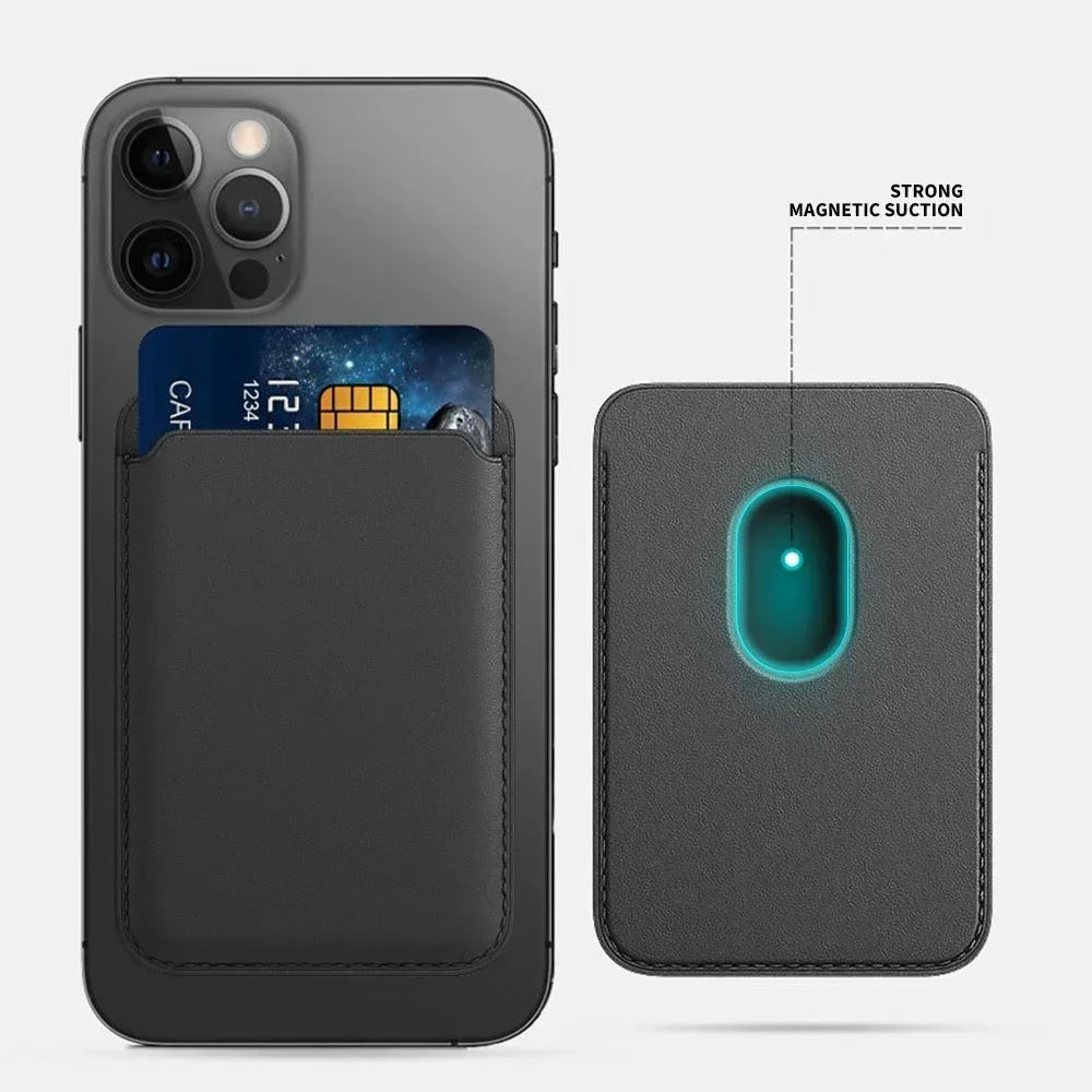 The Vanguard Magnetic Wallet, card holder magnético de color oscuro en la parte trasera