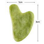Forest sage gua sha stone, heart-shaped tool with tapered top