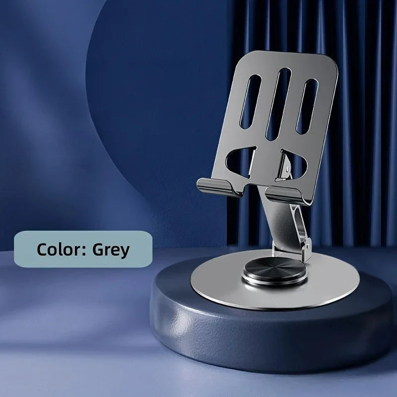 Double shaft phone stand with two clamps, grey body and silver support arms