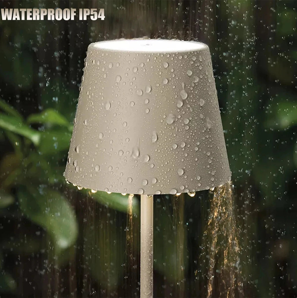 Pearl white LED desk lamp shade with raindrops, waterproof IP54 design