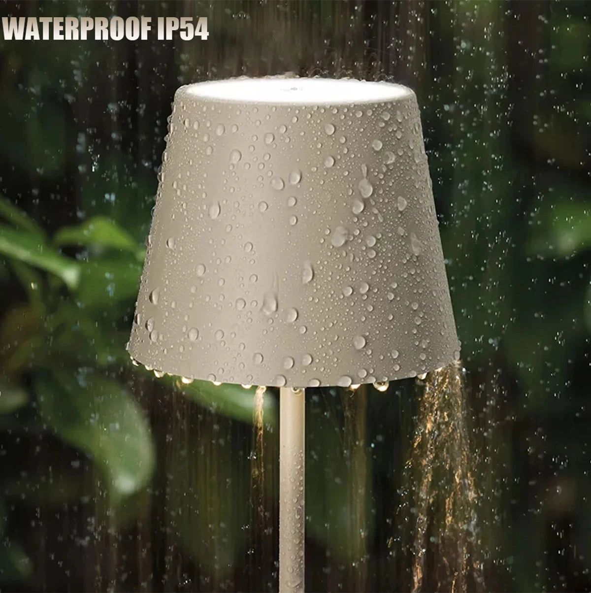 Pearl white LED desk lamp shade with raindrops, waterproof IP54 design