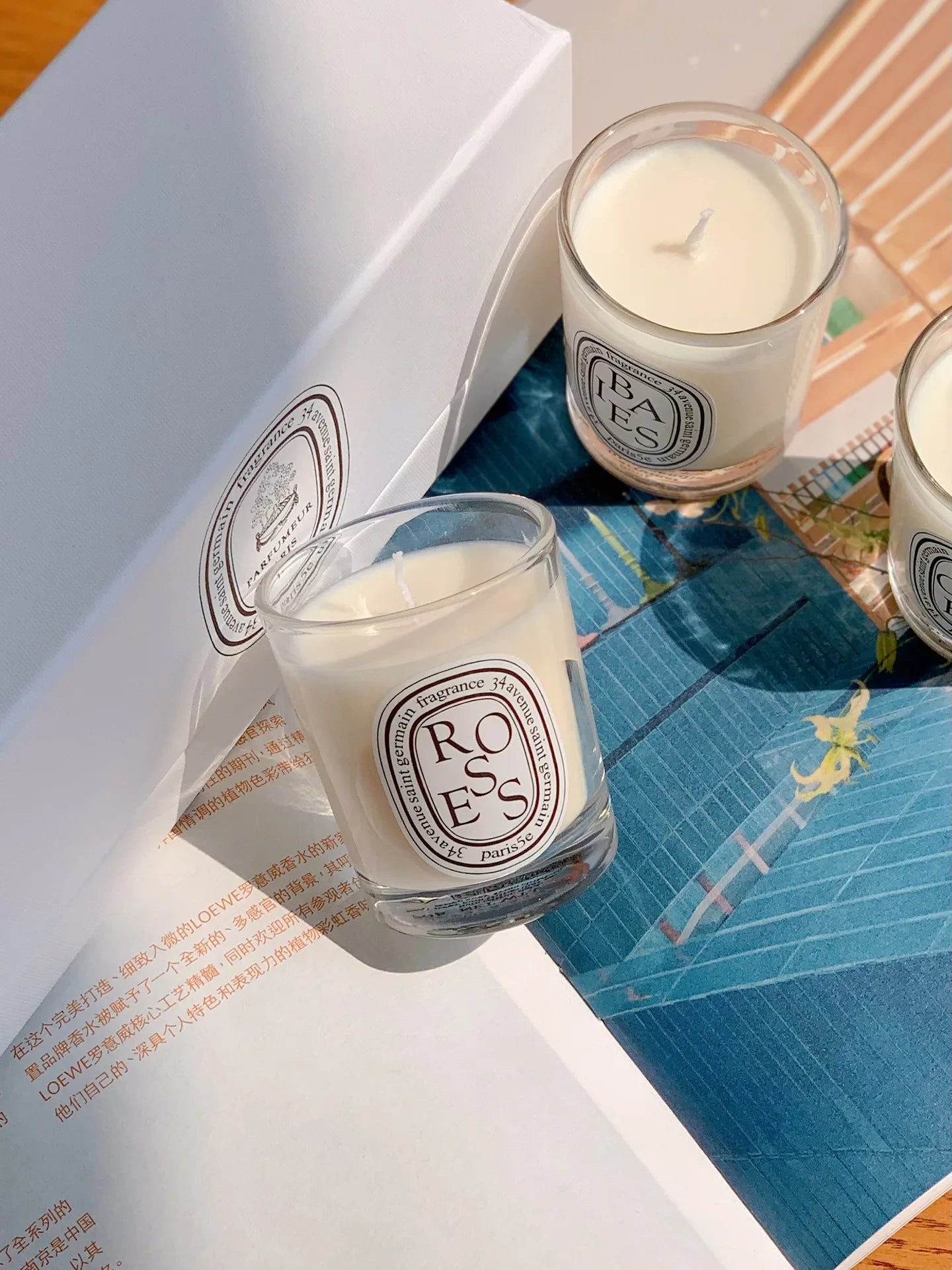 Duftkerzen im Glas im Set: ROSES und BAIES