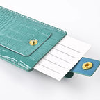 Forest Green passport cover with snap button and address label window panel
