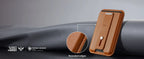 Braunes Find My Wallet mit gerundeten Kanten und langem Magnetverschluss-Schlitz