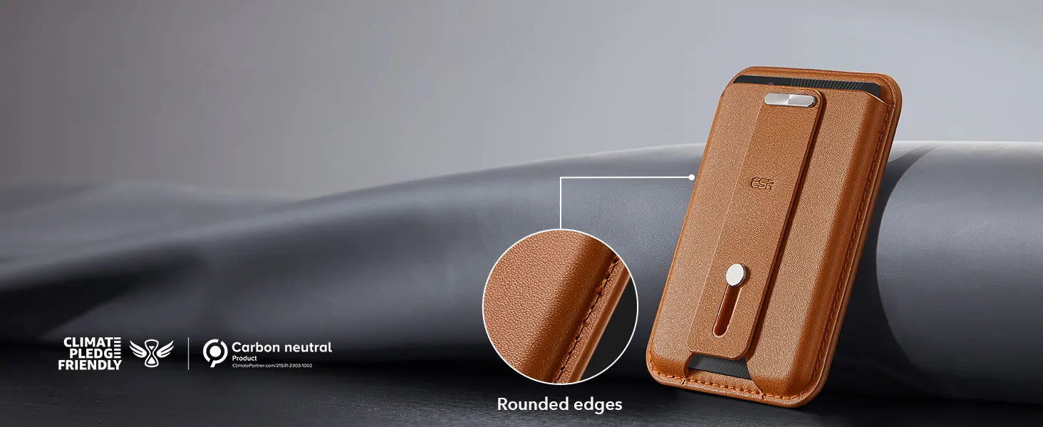 Braunes Find My Wallet mit gerundeten Kanten und langem Magnetverschluss-Schlitz