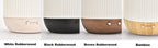 Diffuser bases in white, black, brown rubberwood and bamboo with front control holes
