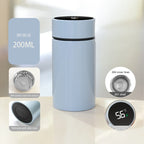 Sky blue petite smart thermos with temperature display and lid