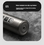 LED thermos flask with non-slip cup base; round bottom view