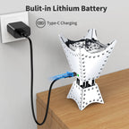 Silver electric incense burner, star-shaped, with Type-C charging setup