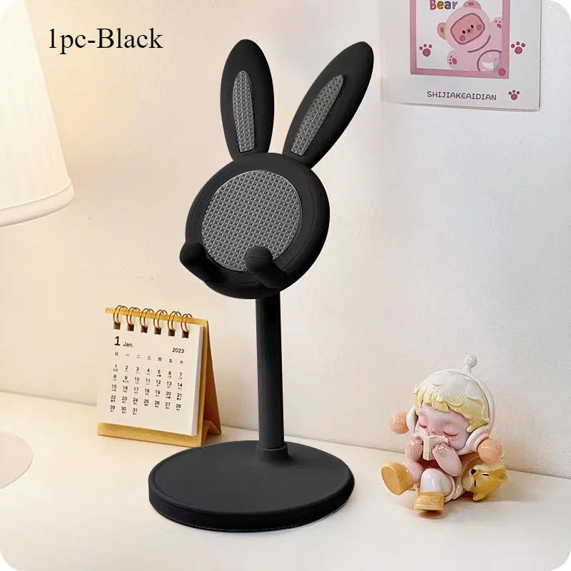 Black rabbit phone lift stand, 1-piece set, textured gray phone rest