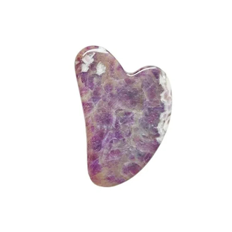 Glow Roller, violetter Amethyst-Herzstein mit transparenter Maserung