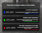 LED temperature indicator panel with three color ranges for drink safety