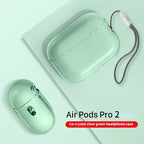 Ice crystal clear green AirPods Pro 2 TPU case with wrist strap