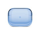 Clear shield AirPods case in translucent light blue with rounded protective corners