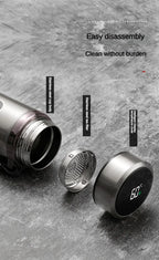 Thermos lid and parts with LED temperature screen and cup cover removed