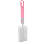 Pink thermos lid accessory with nozzle and white cleaning head
