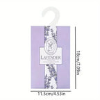 Lavender hanging sachet card, 11.5cm size marker on white background