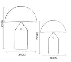 Mushroom lamp size diagram: 50cm tall, 37cm and 28cm widths shown