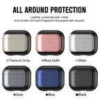 Plated lanyard AirPods case color options: Titanium Gray, Rose Gold, Silver, Grey, Blue, Black