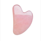Emerald Jade Glow Roller stone, pink quartz glossy gua sha shape
