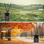 Misty Forest reed diffuser oil, black cube bottle with standing dark reeds