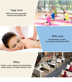 Aromatherapy diffuser room-use infographic for yoga, spa, and office settings