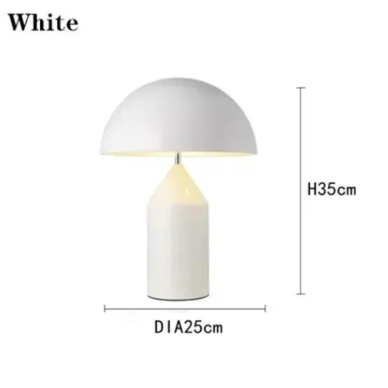 White mushroom table lamp, H35cm, DIA25cm
