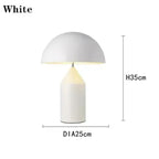 White mushroom table lamp, H35cm, DIA25cm