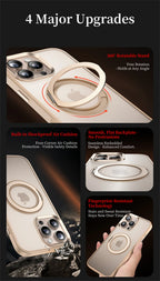 Champagne gold rotating MagSafe case with ring stand and shockproof corners