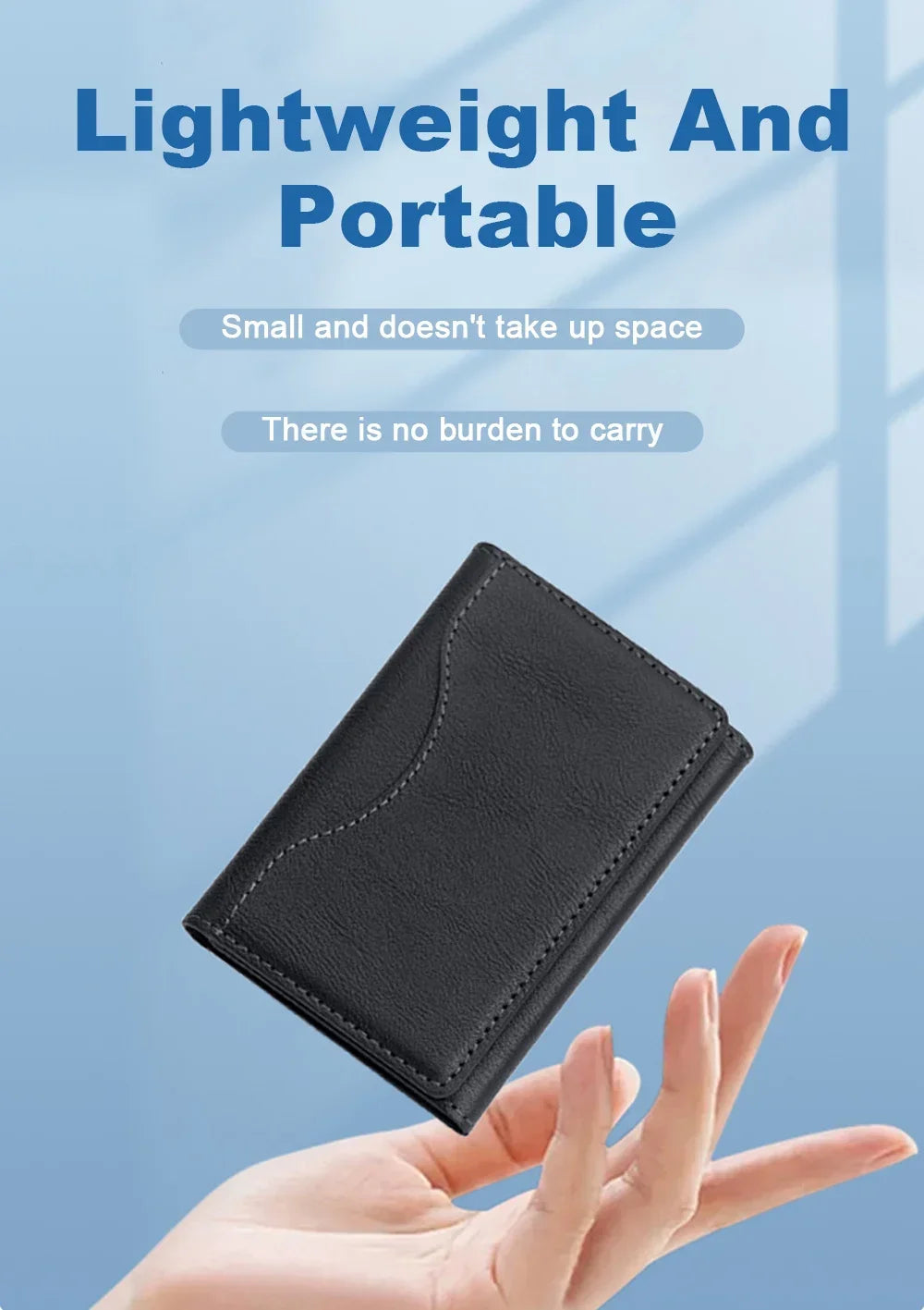 Citadel pouch magnético negro, compacto y plegable, con costuras visibles
