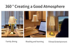 Cordless dimmable decor night lamps with clear pleated shades and gold bases