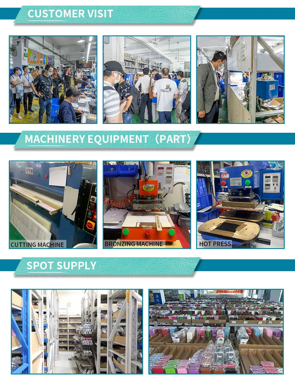 Workshop customer visit photos with people working