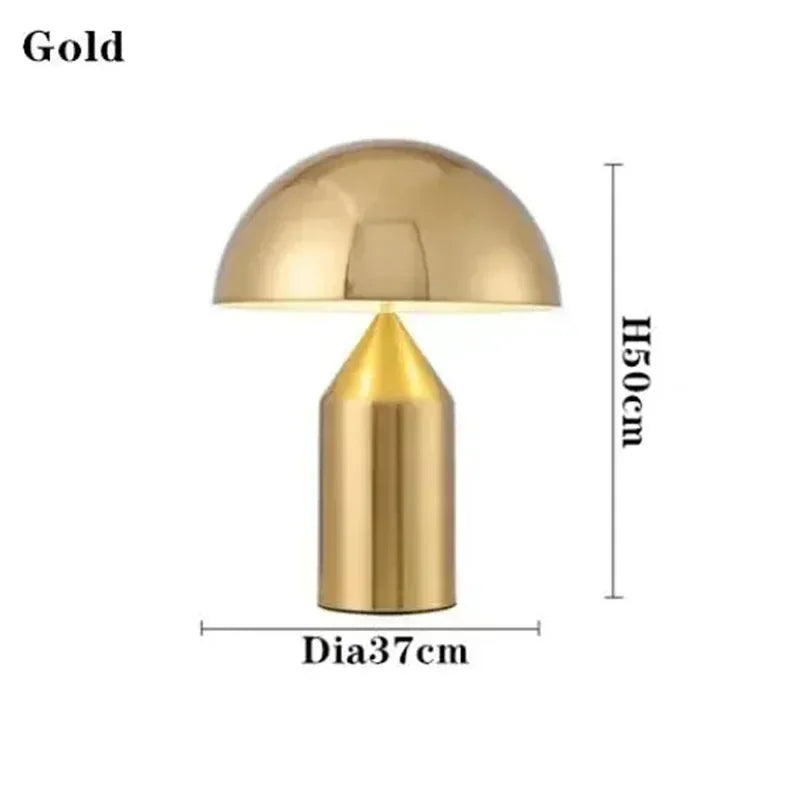 Gold mushroom table lamp, H46cm, DIA37cm