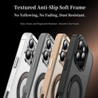 Textured anti-slip phone case frame in white, gray, tan, and black