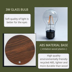 LED bulb night lamp with ABS base and transparent 3W glass bulb shown