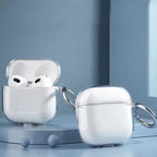 Transparent TPU AirPods 4 case, front view showing clear finish
