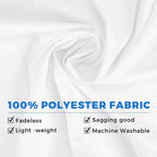 White prayer mat with stitched geometric border and folded fabric surface