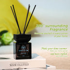 Fresh Ocean reed diffuser, dark glass bottle with black reeds and label