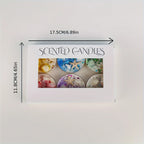 Seashell scented candle gift set box size shown: 17.5 cm wide and 11.8 cm high